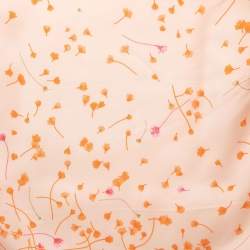 Pre Owned Dior Blush Pink Floral Printed Silk Scarf