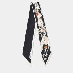 مملوكة مسبقًا Dior Black ABCDior H 'Homme' Print Silk Mitzah Scarf