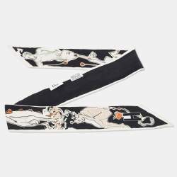 مملوكة مسبقًا Dior Black ABCDior H 'Homme' Print Silk Mitzah Scarf