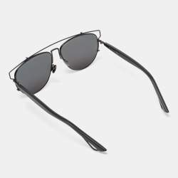 Pre Owned Dior Black Tone/ Grey 65Z2K Technologic Aviator Sunglasses