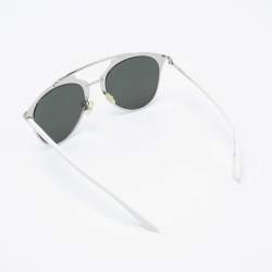 Dior Reflected Black/Silver White Silver Tone 85LDC Aviator Sunglasses