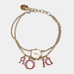 Pre Owned Dior Enamel Gold Tone Bracelet