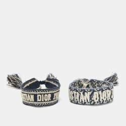 Christian Dior J'Adior Woven Friendship Bracelets Authentic Set of 2