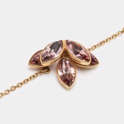 Dior Gold Tone Purple Floral Crystal Bracelet