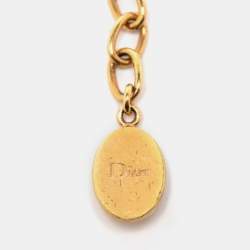 Dior Gold Tone Purple Floral Crystal Bracelet