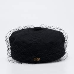 مملوكة مسبقًا قبعة ديور ارتي نيوزبوي قطن أسود بغطاء شبك