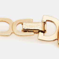 Pre Owned قلادة ديور وصلات سلسلة معدن ذهبي اللون وكريستال