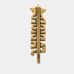 Pre Owned Dior Aged Gold Tone J'adior Embellished Hair Pin