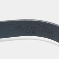 Pre Owned Dior Grey Leather J'adior Double Wrap Bracelet