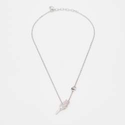  Dior Silver Tone Crystal Studded Rose Chain Bracelet