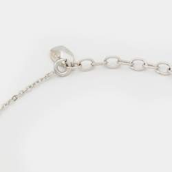  Dior Silver Tone Crystal Studded Rose Chain Bracelet