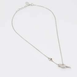  Dior Silver Tone Crystal Studded Rose Chain Bracelet