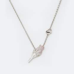  Dior Silver Tone Crystal Studded Rose Chain Bracelet