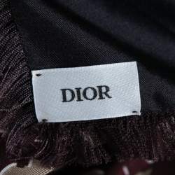 Pre Owned Dior Burgundy Oblique Silk Scarf
