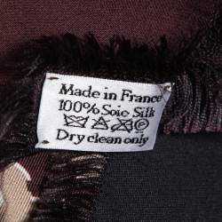 Pre Owned Dior Burgundy Oblique Silk Scarf