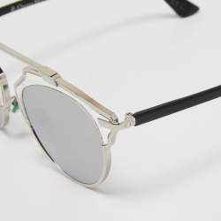 Pre Owned Dior Silver Tone/ Grey Mirrored APPDC DiorSoReal Aviator Sunglasses