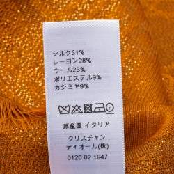 Pre Owned Dior Metallic Brown D-Cannage Silk and Wool Scarf