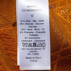 Pre Owned Dior Metallic Brown D-Cannage Silk and Wool Scarf