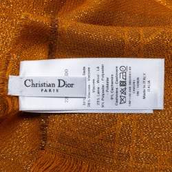 Pre Owned Dior Metallic Brown D-Cannage Silk and Wool Scarf
