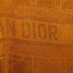 Pre Owned Dior Metallic Brown D-Cannage Silk and Wool Scarf