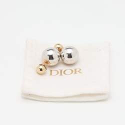 Pre Owned Dior Two Tone Mise En Dior Tribales Stud Earrings