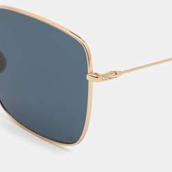 Pre Owned Dior Gold Blue DiorStellaire SU Square Sunglasses