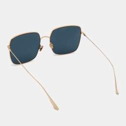Pre Owned Dior Gold Blue DiorStellaire SU Square Sunglasses