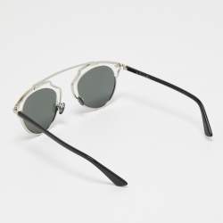 Pre Owned Dior Black/Silver So Real Mirrored Round Sunglasses
