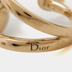 Dior Ultradior  Faux Pearl Gold Tone Ring Size M