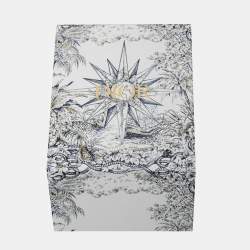 Pre Owned Dior Navy Blue Cannage Wool & Cashmere Scarf 