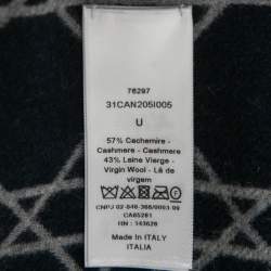 Pre Owned Dior Navy Blue Cannage Wool & Cashmere Scarf 