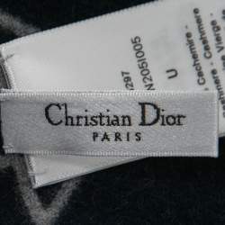 Pre Owned Dior Navy Blue Cannage Wool & Cashmere Scarf 