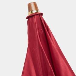 Pre Owned Dior Red Nylon Folding Umbrella