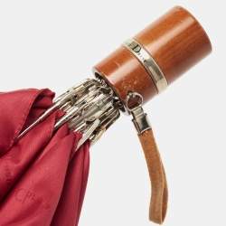 Pre Owned Dior Red Nylon Folding Umbrella