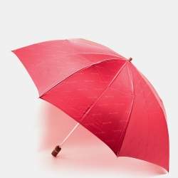 Pre Owned Dior Red Nylon Folding Umbrella