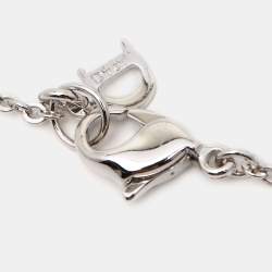 Pre Owned Dior Glittering Enamel Silver Tone Charm Bracelet