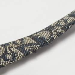 Pre Owned Dior Navy Blue Oblique Canvas and Leather Saddle Belt 85CM