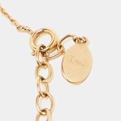 Pre Owned Dior Secret Cannage Heart Charm Gold Tone Bracelet