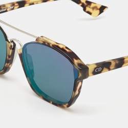 Dior Brown/Green Tortoise Abstract Mirrored Sunglasses