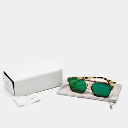 Dior Brown/Green Tortoise Abstract Mirrored Sunglasses