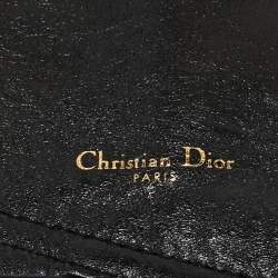 Pre Owned Dior Black Glossy Leather Saddle Wrap Belt