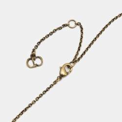 Pre Owned Dior Aged Gold Tone Amulettes d'amour Star Pendant Necklace