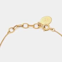 Pre Owned Dior Mise En Dior Faux Pearl Gold Tone Bracelet