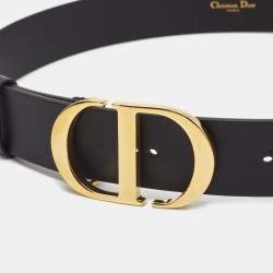 Dior Black Leather 30 Montaigne Belt 80CM