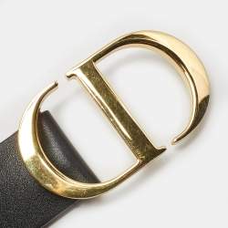 Dior Black Leather 30 Montaigne Belt 80CM