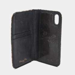 Dior Navy Blue/White Oblique Canvas Bifold iPhone Cover