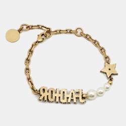 Dior J'Adior Faux Pearl Crystals Gold Tone Bracelet