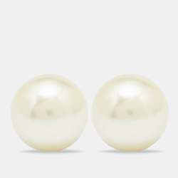 Pre Owned Dior Mise En Dior Tribal Bee Faux Pearl Stud Earrings