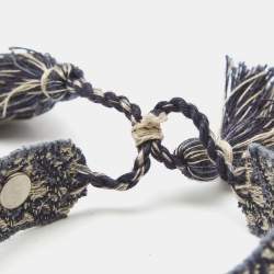 Dior Navy Blue J'adior Oblique Embroidered & Studded Bracelet Set of Two
