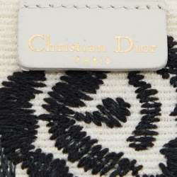 Dior White Floral Embroidered Canvas Waist Belt